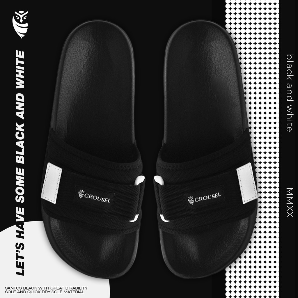 Crousel Sandal slop Casual \ Unisex - Santos Black-3