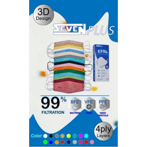 Masker Seven Plus KF94 4ply isi 10pcs perbox