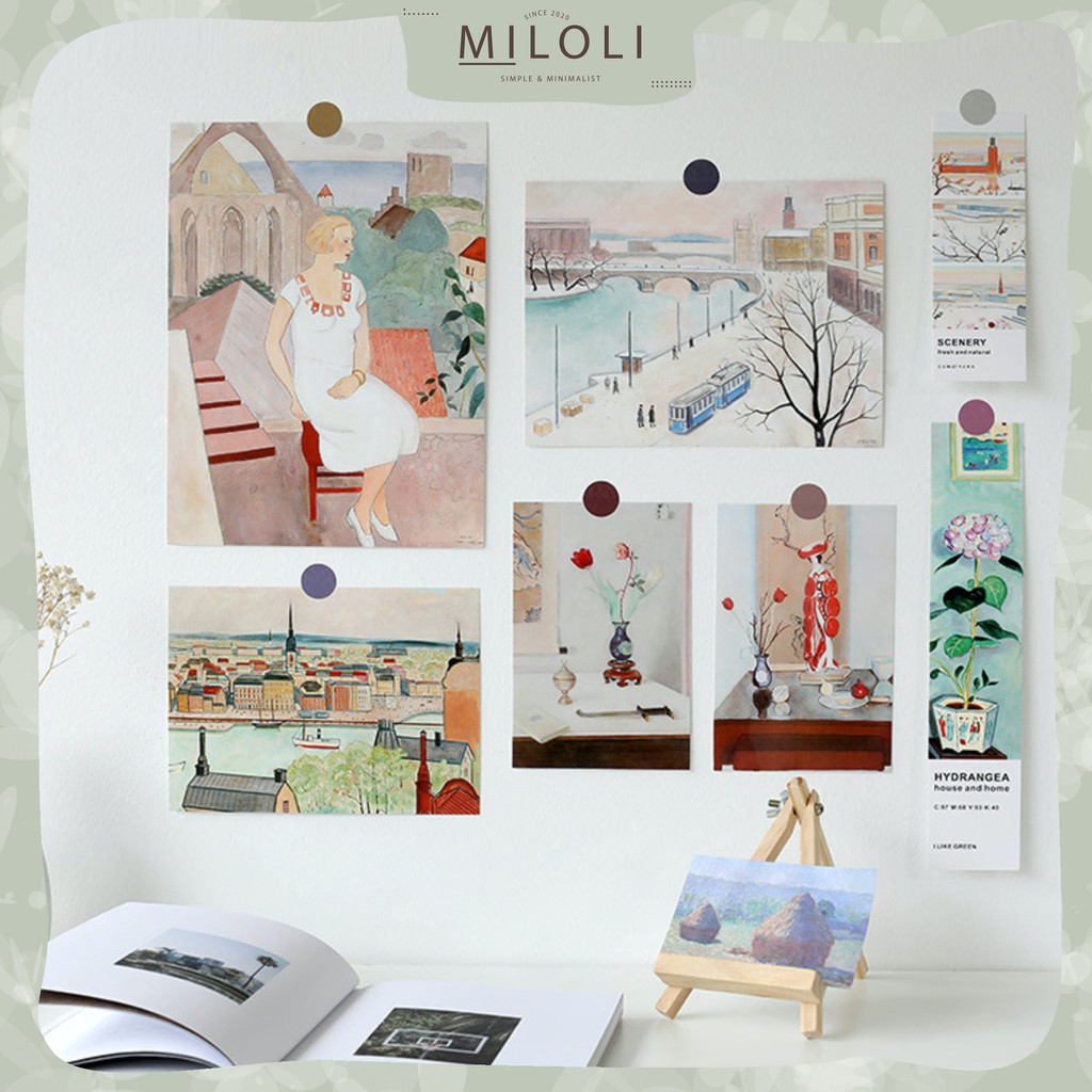 

[MILOLI] 7Pcs VINTAGE Poster Card Photocard Wall Decor Sticker - B0123