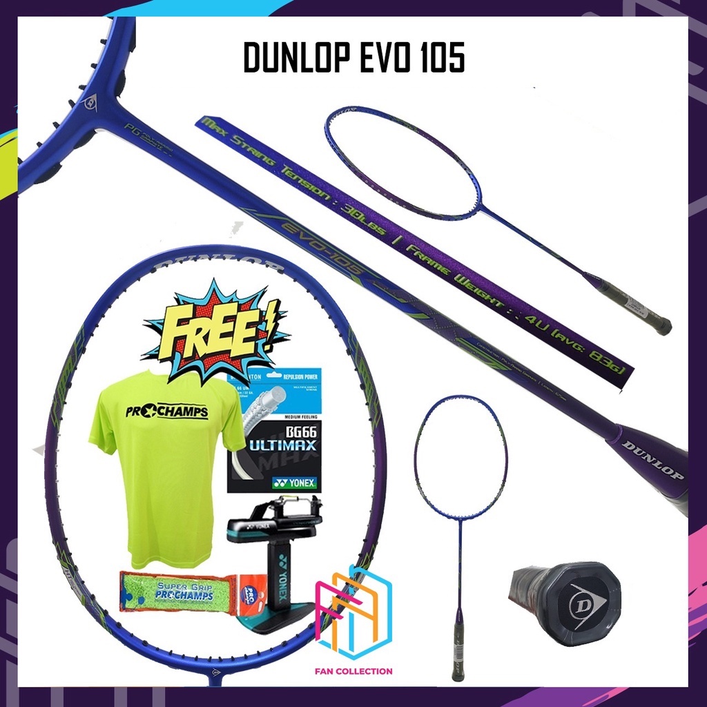 DUNLOP EVO 105 / EVO105 RAKET BADMINTON ORIGINAL