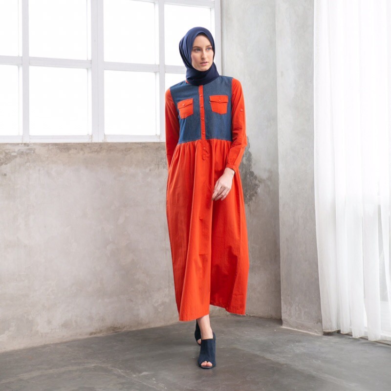 Florin - Gamis denim casual wanita