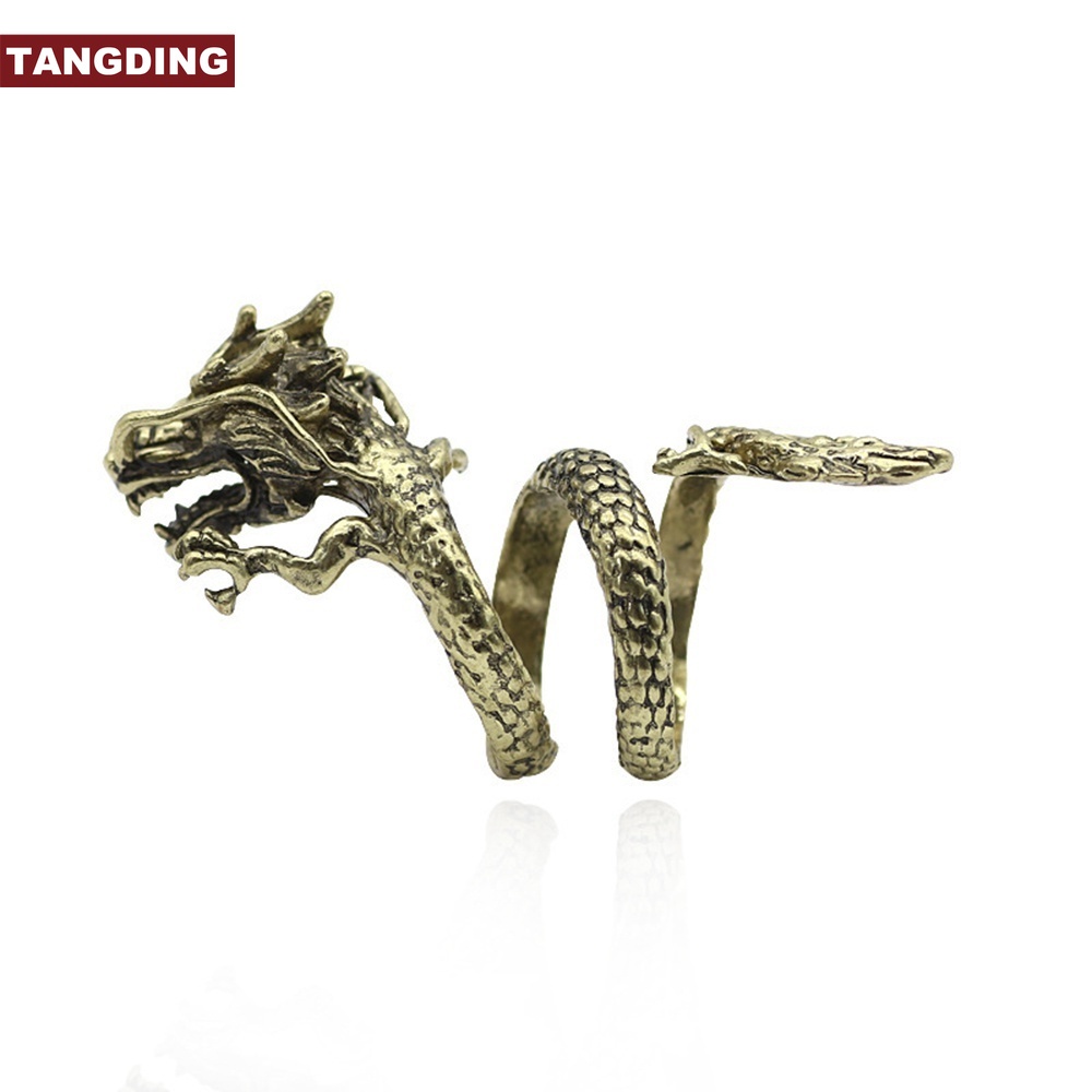 【COD Tangding】Ancient Bronze Zodiac Dragon Ring Gothic Hipster Male Opening Ring