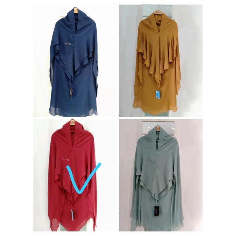 Short Naomi Casual Khimar Maroon sisesa