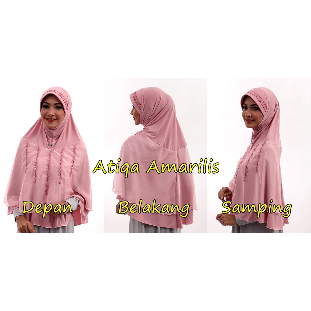 ATIQA AMARILIS / Jilbab Kerudung Bergo Pesta Instan Panjang Hijab Syari