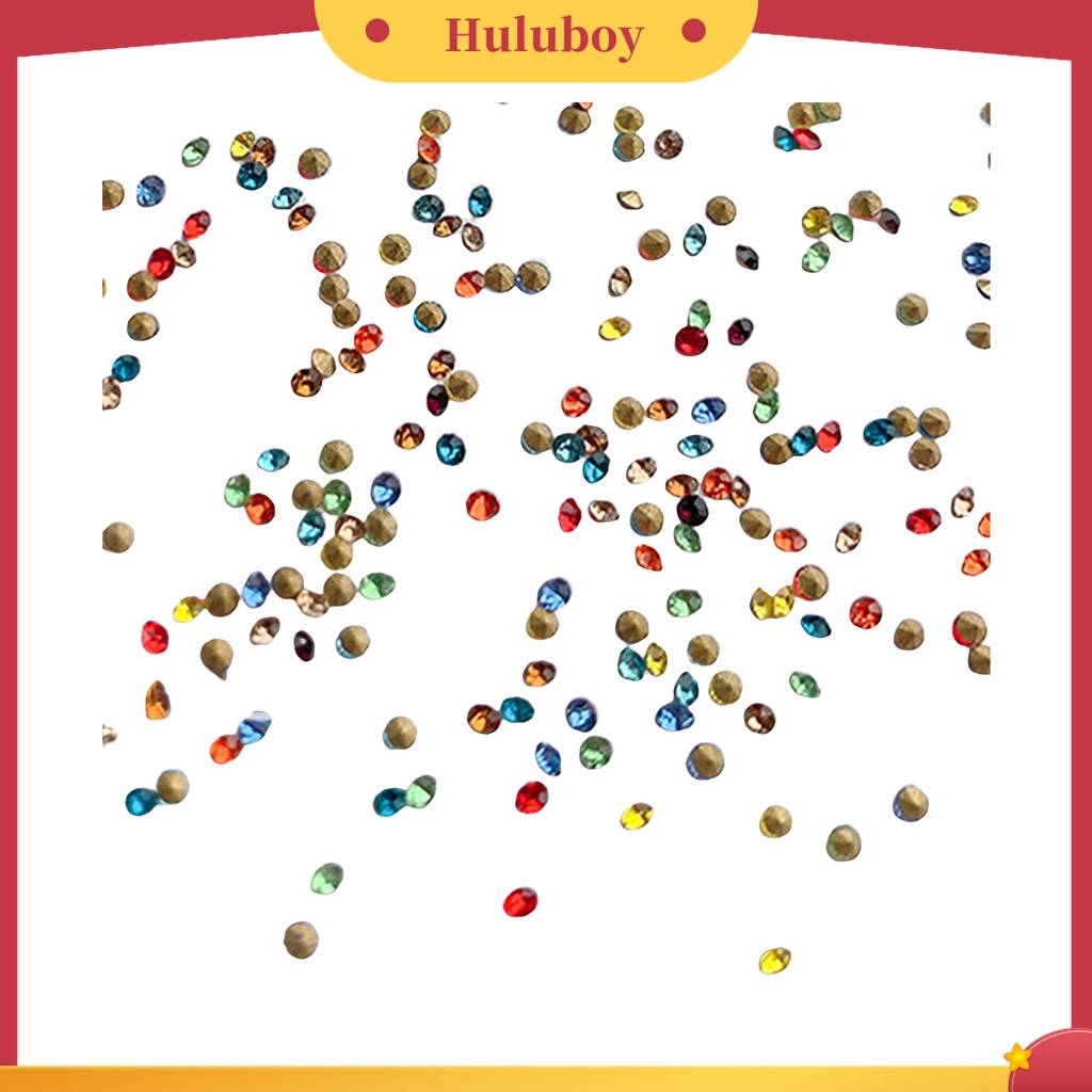 Huluboy Huluboy♡ 1440pcs / Kantong Berlian Imitasi Bulat Kecil Ringan Untuk Dekorasi Nail Art DIY