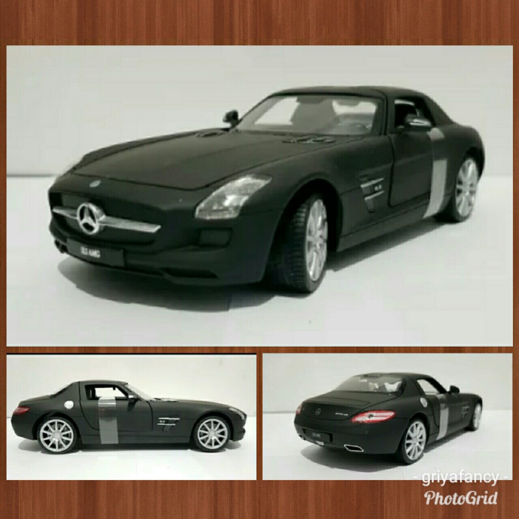 Diecast Welly Nex Skala 24 Black Matte Mercedes Benz SLS AMG