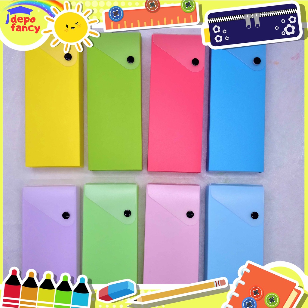

Kotak Pensil Laci Kancing / Tempat Pensil / Pencil case PP Sliding Tepak Pensil Polos 0719