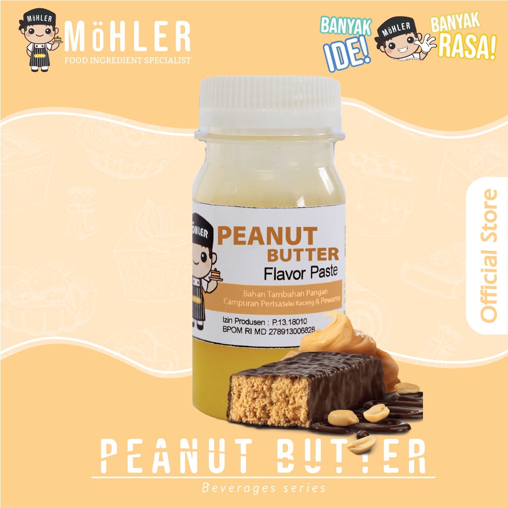 MOHLER Pasta perisa pewarna SELAI KACANG / PEANUT BUTTER (KLIK KOMBO HEMAT UNTUK BELI 1 GRATIS 1)