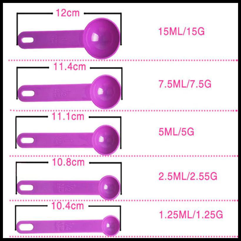 Aihogard Sendok Takar Cup Measuring Spoon 5 Pcs S301 White Grab Medan