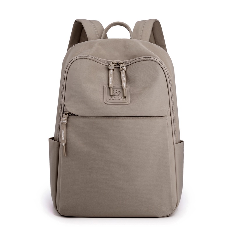 BOBO FASHION0 - Tas ransel laptop bobo 2602 Tas ransel wanita bisa muat Laptop 15in bahan nilon waterproof-brown
