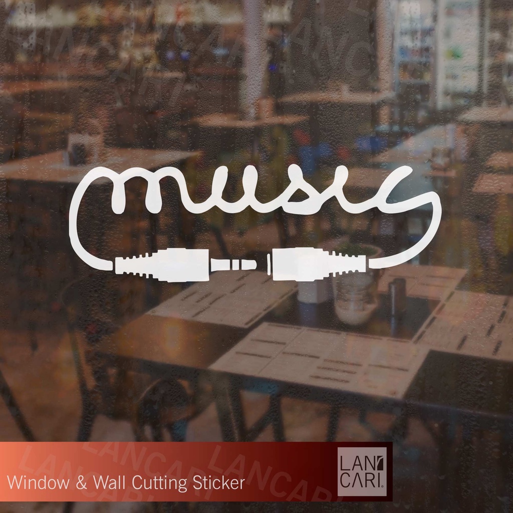 Stiker Music Dinding Kaca Mobil Tembok Rumah Toko Studio Musik Sticker ruangan home hiasan wallpaper