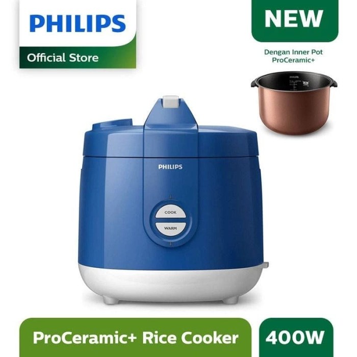 PHILIPS HD3131/31 Rice Cooker 2L Biru HD3131 Blue Rice Cooker Serbaguna Original Hemat Listrik Otoma