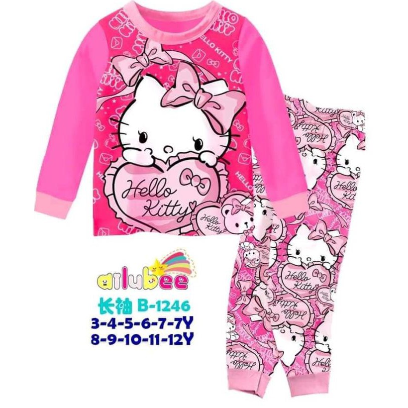 Falsh Sale Hello Kitty Baju Tidur Piyama Teen Cewek Ailubee B1246 9y Shopee Indonesia