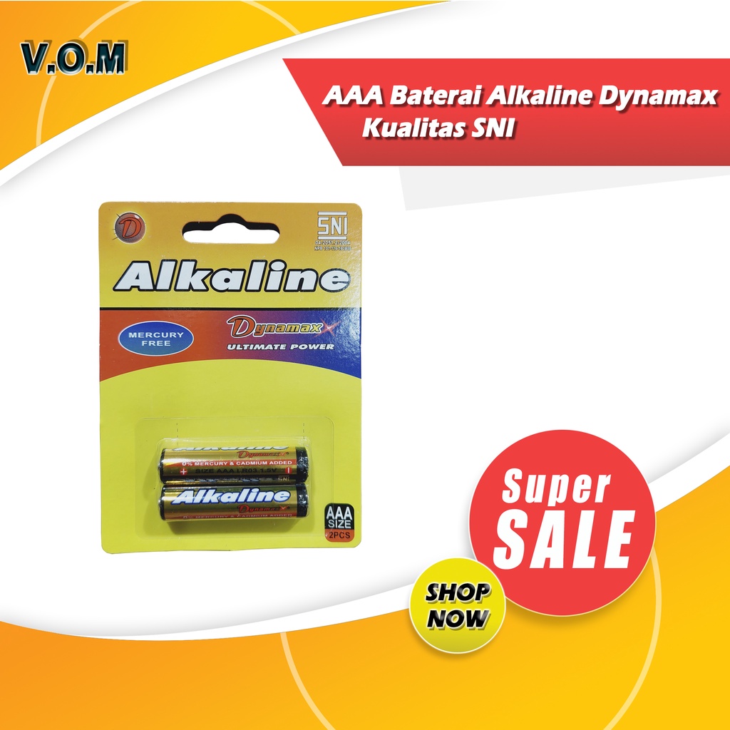 VOM AAA Baterai Alkaline Dynamax Kualitas SNI - 0395