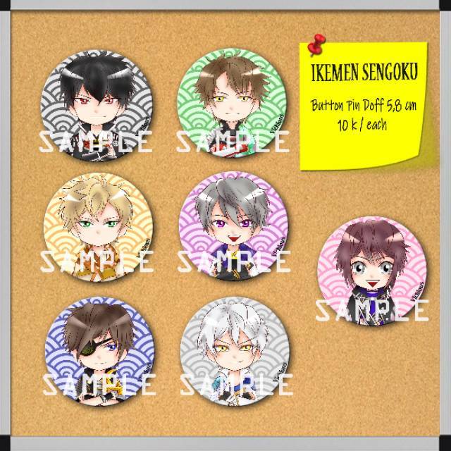 Button Pin Ikemen Sengoku