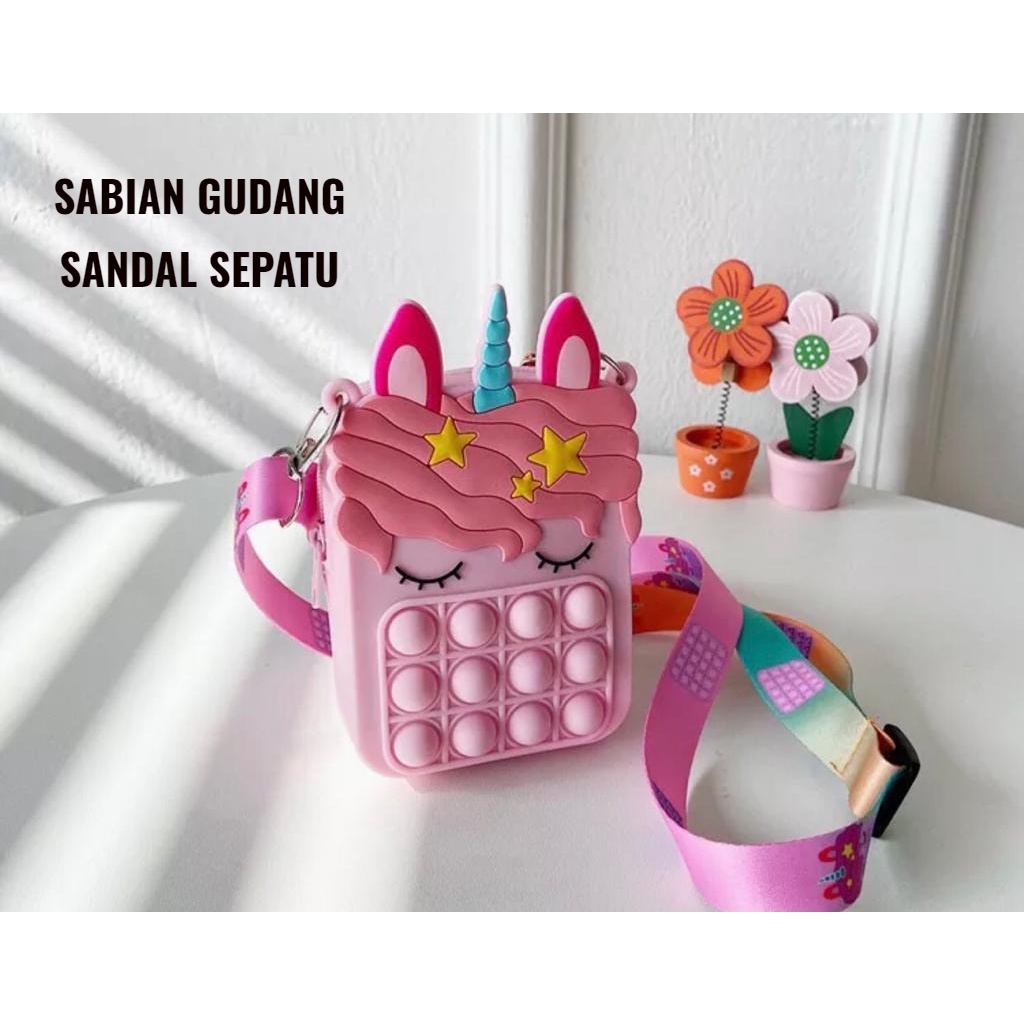 11.11 SALE : TAS ANAK IMPORT LUCU JELLY SILICON KARAKTER TAS POP IT ANAK