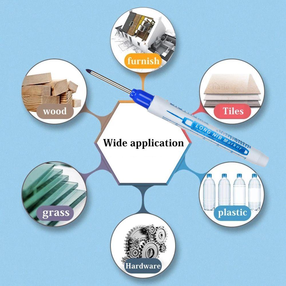 Agustina Penanda Kepala Panjang Long Nib Tip Barang Mark Marking Pulpen Alat Kantor Sekolah Perlengkapan Woodworking Dekorasi Woodworker Gambar Carpenter Pensil
