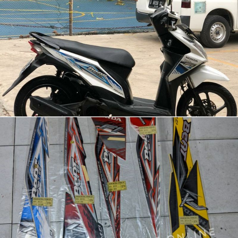 (Bisa COD) Striping sticker beat fi ori 2014 sticker honda beat new lis body beat fi