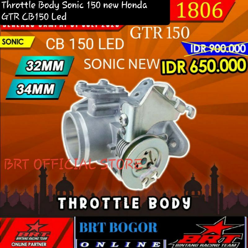TB Throttle Body BRT TB Sonic GTR CBR 150 LED CB 150 R LED 32mm 34mm 32 34 NON Velocity Trotol body 