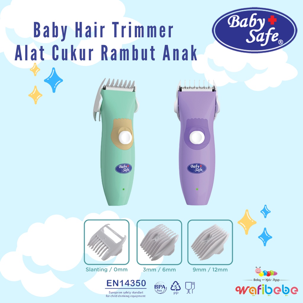 Baby Safe Hair Trimmer Alat Pencukur Rambut Anak Aman Untuk Kulit Bayi Waterproof Baterai Isi Ulang