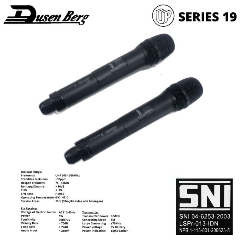 Microphone Wireless DUSENBERG 19 Series 2 Handheld SNI Original