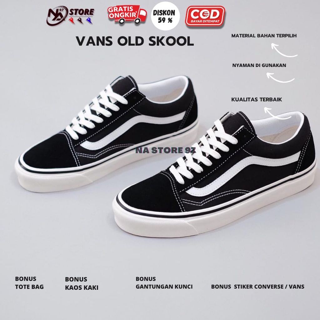 sepatu Vans Oldskool clasik Black and White Premium Quality