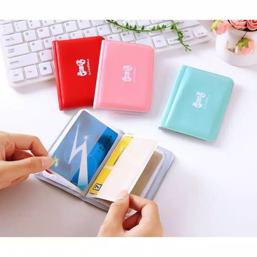 Dompet Kartu Mini Card Holder Lucu Atm Plastik Motif Cute Ribbon (Isi 12 Kartu)