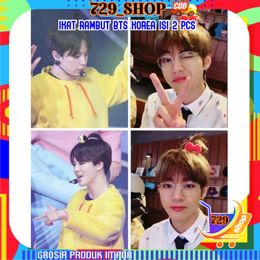 isi 2 Pcs Ikat Rambut Anak BTS Korea Import Best Seller