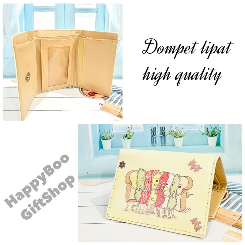 dompet lipat girl kapur classic toon kulit sintesis