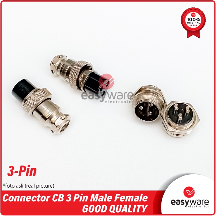 Set Aviation Plug Socket 16mm GX16 3 Pin Connector CB 3 Pin Male Female