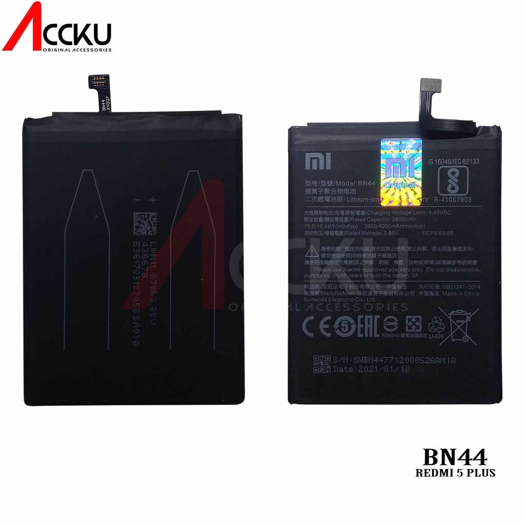 BATERAI XIAOMI REDMI 5 PLUS BATTERY XIAOMI REDMI 5 PLUS BATTERY XIAOMI BN44 ORIGINAL