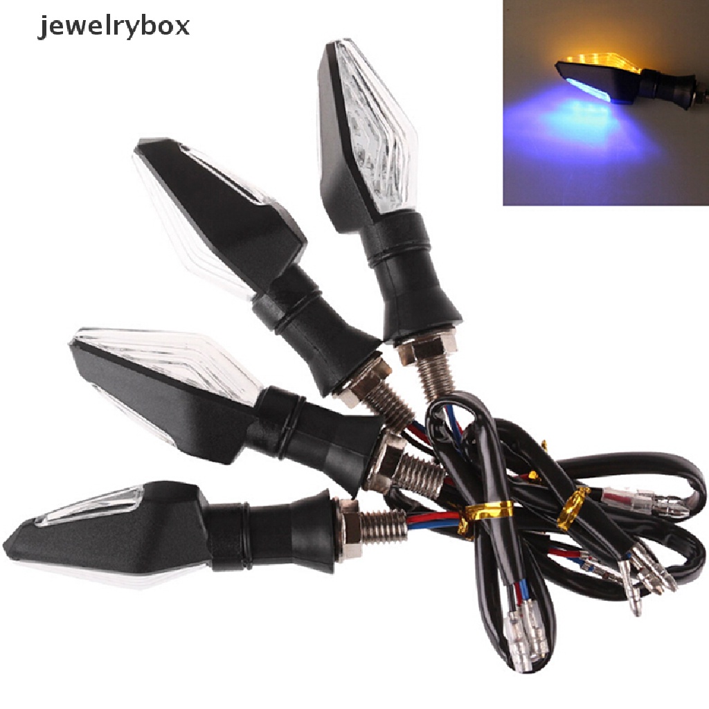 (Box) Lampu Indikator Sinyal Belok Sepeda Motor 12 Led Amber + Biru Universal