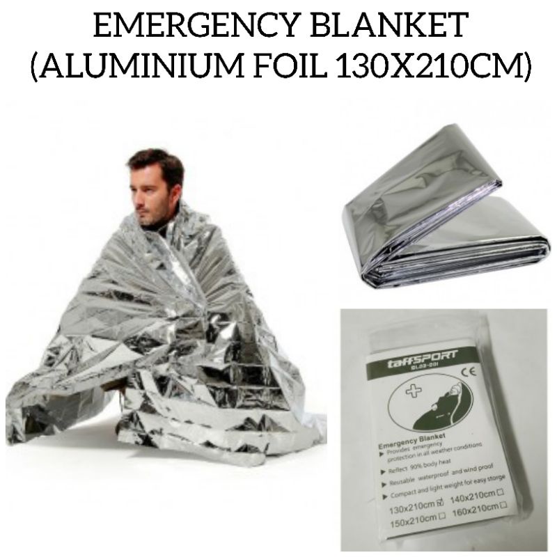 Emergency Blanket Aluminium Foil Silver
