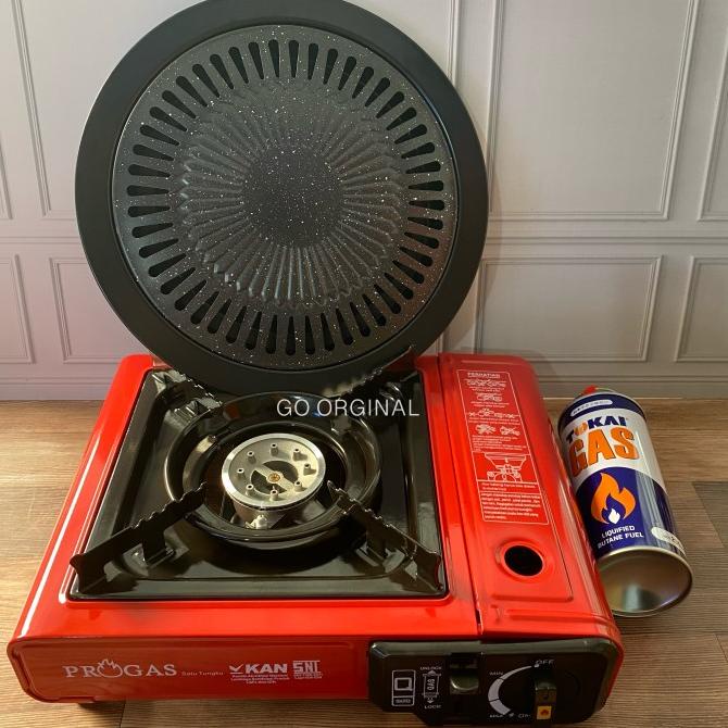 PERALATAN MASAK PAKET BARBEQUE / BBQ SET KOMPOR PROGAS + GRILLPAN + 1TABUNG GAS PERALATAN DAPUR