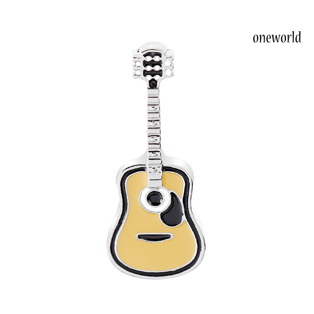 OW@ Enamel Pin Guitar Shape Fashion Unisex Guitar Enamel Brooch Pin for Party