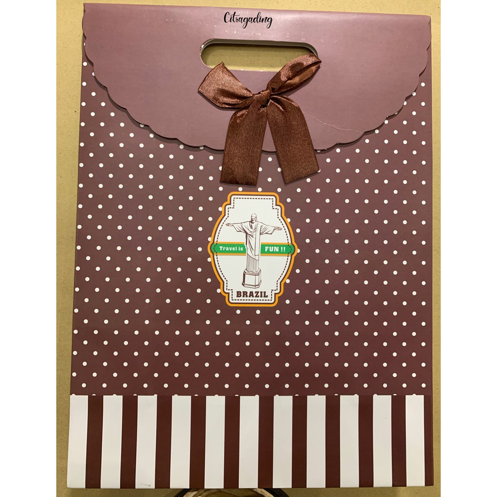 PAPER BAG PITA KANTONG M KERTAS MOTIF POLOS PARCEL BINGKISAN BUNGKUS KEMASAN GOODIE BAG ULANG TAHUN-16