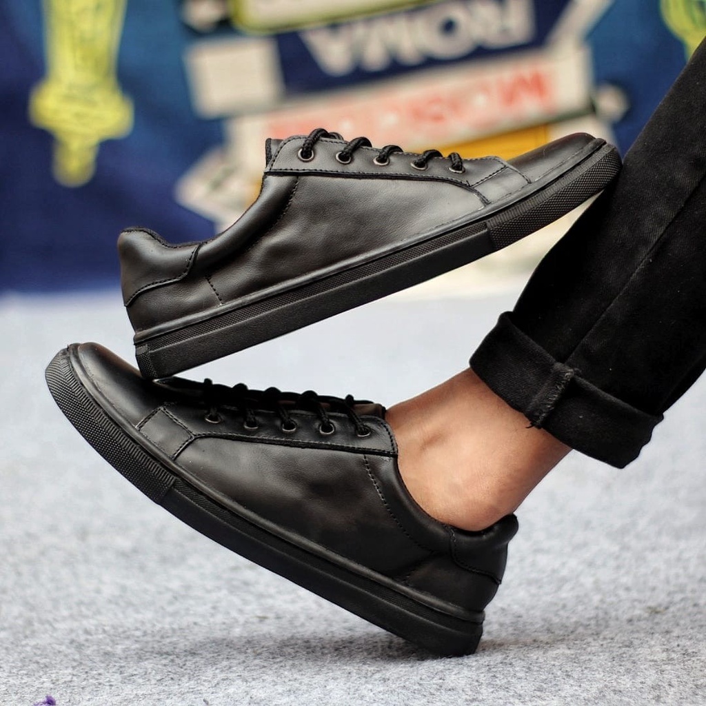 MOLK|Sneakers Pria Keren Original Kulit Asli Sepatu Pria Casual Simple Kerja Kantor Main Gaya