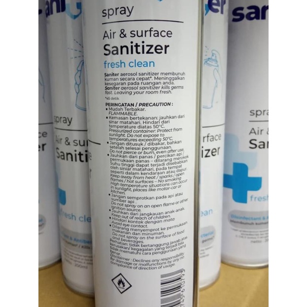 ➳ DISENFEKTAN SPRAY 200ML SANITER / SANITER DISENFEKTAN SPRAY 200ML ✱
