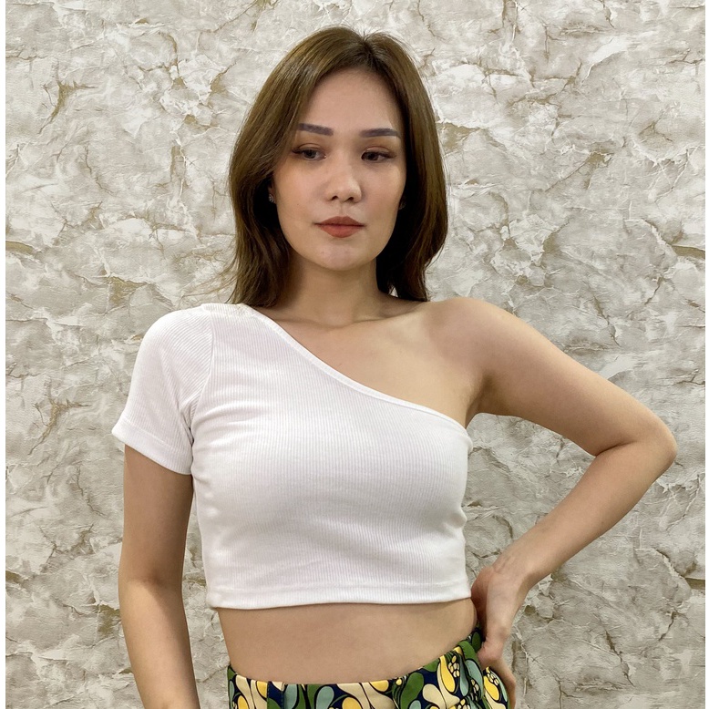 MODAVIE - DEBBY TANK TOP Crop Top Tanktop Korea Tanktop One Shoulder Atasan Wanita