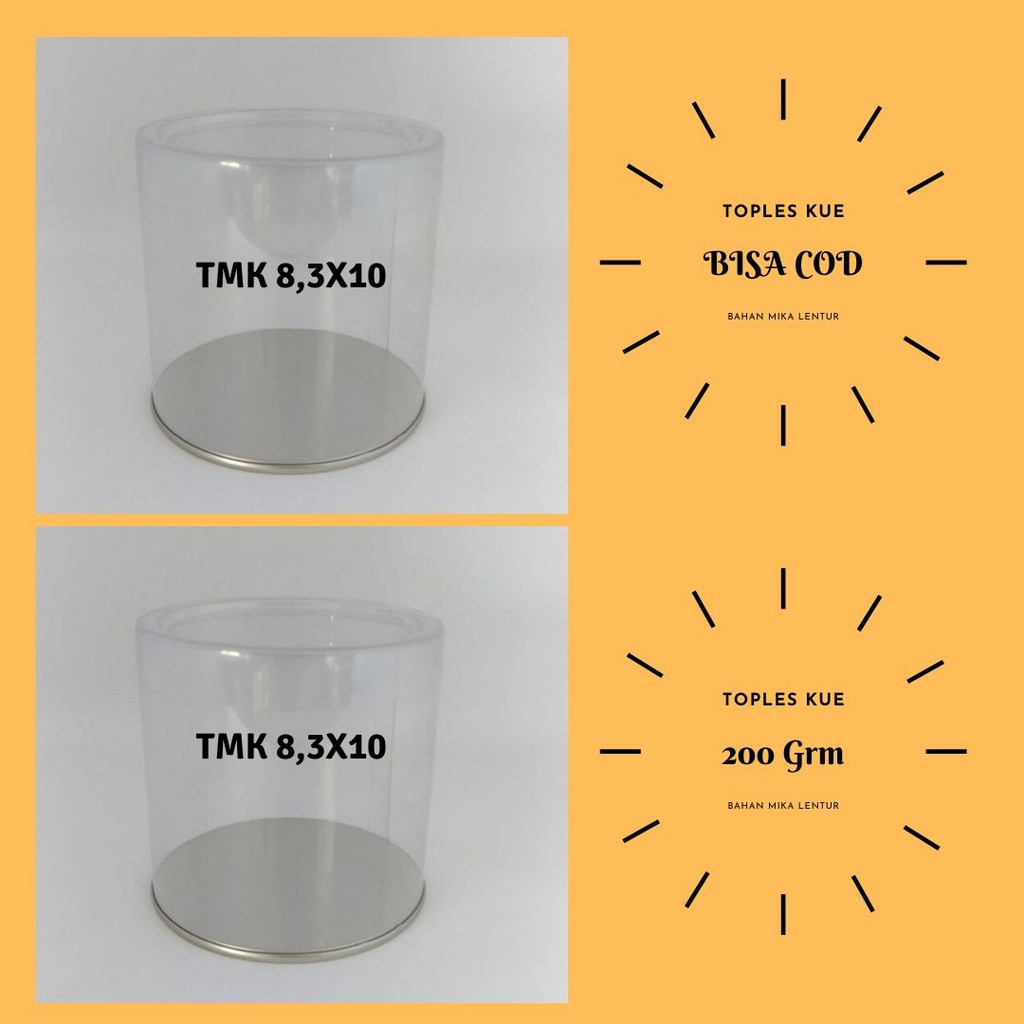 Tabung Mika Alas Kaleng D8,3xT10= 24pcs Kemasan kue Toples Mika Almond Crispy Bahan Mika Tebel