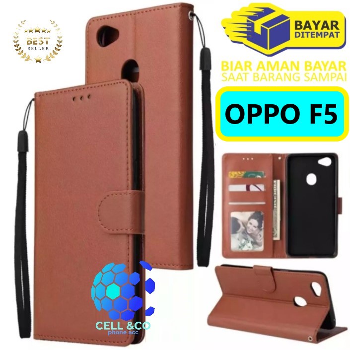 OPPO F5 CASE FLIP WALLET LEATHER KULIT PREMIUM SARUNG BUKA TUTUP FLIP CASE OPPO F5