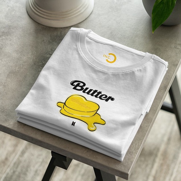 [NEW] Kaos BTS Butter New Hit Single Cotton 24s Premium Bisa Upgrade Lengan Panjang