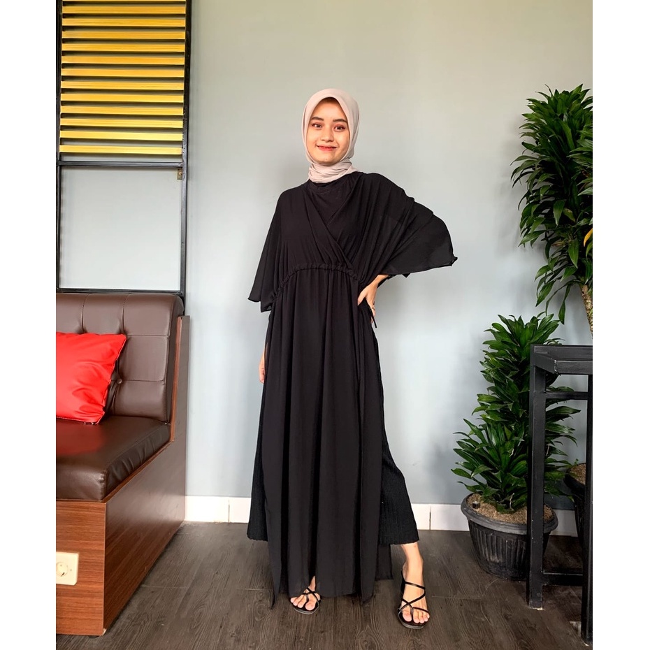 [ COD ] Nasya Outer Muslimah Kekinian | Fashion Muslim Cardigan Dress Bahan Cerutty |