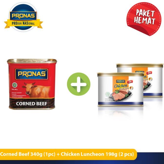 

vaargavaldian5678 Pronas Kornet Sapi 340 g dan Luncheon Ayam 198 g bundling 3 pcs TERLARIS TERPERCAYA ORIGINAL