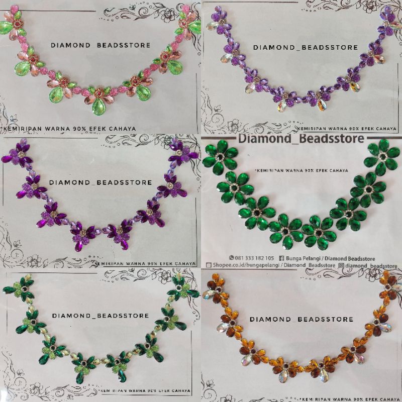 Payet Rangkai Premium | Payet Kristal Jahit | Permata | Payet Rangkai Leher