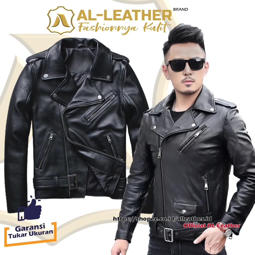 AL-Leather Premium Jaket Kulit Pria Ramones The changcuters Bigsize/Size S M L XL 2XL X3L X4L X5L