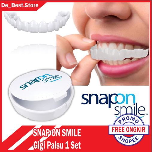 TERMURAH  Snap On Smile Gigi Palsu 1 Set Atas Bawah - Gigi Palsu Silikon