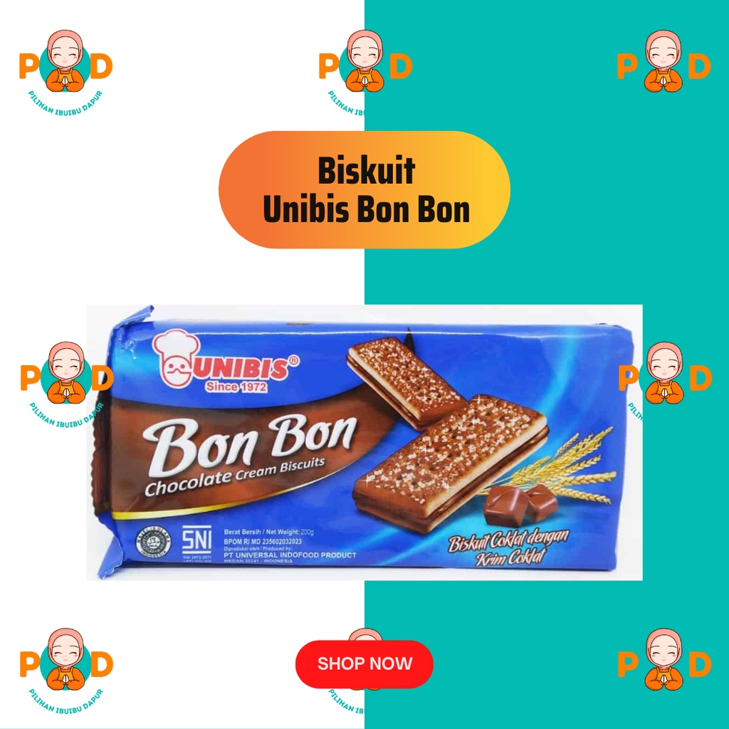 

ROTI Biskuit Cream Coklat Malkist UNIBIS BON BON