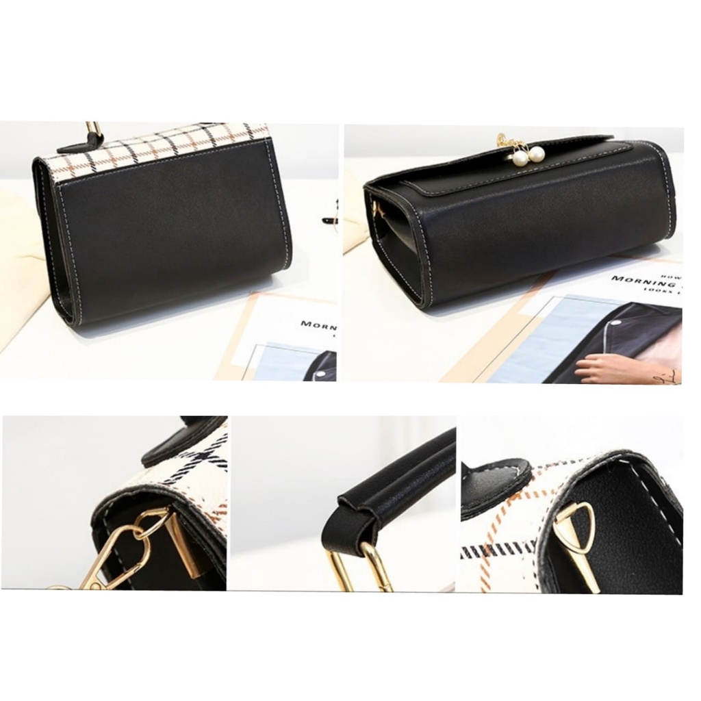 TAS SELEMPANG WANITA IMPORT KULIT HITAM ANGEA TA346B5 SLING BAG KEKINIAN KOREA FASHION MURAH BATAM