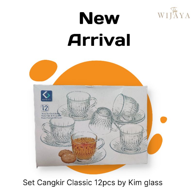 12pcs Cangkir Set Classic Kim glass/Set Cangkir/Set gelas cangkir